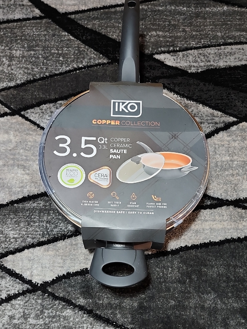 IKO COPPER COLLECTION 3.5 QUART COPPER CERAMIC SAUTE PAN & LID